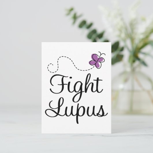 Lupus paarse vlinder briefkaart (Staand voorkant)