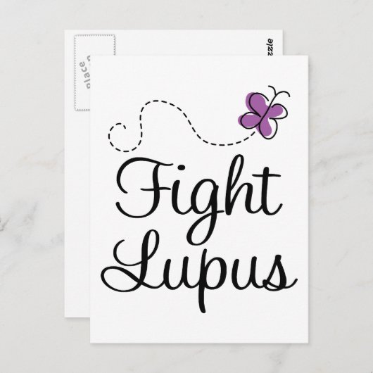 Lupus paarse vlinder briefkaart (Voorkant / Achterkant)