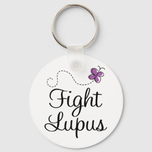 Lupus paarse vlinder sleutelhanger