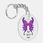 Lupus Paarse Vlinder UW AFBEELDING Foto Sleutelhan Sleutelhanger (Voorkant Links)