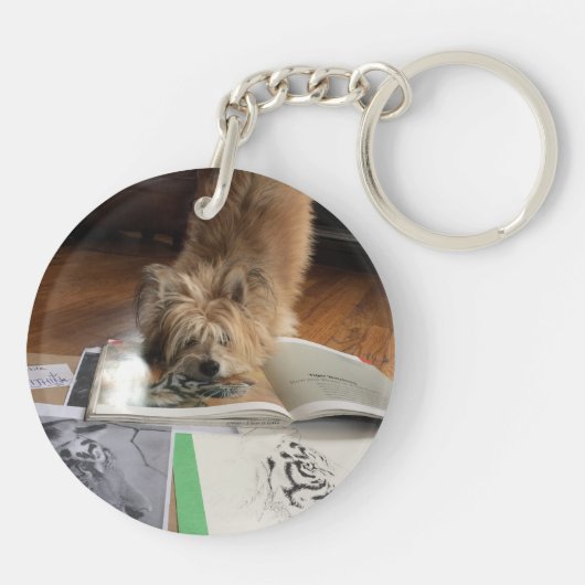 Lupus Paarse Vlinder UW AFBEELDING Foto Sleutelhan Sleutelhanger (Achterkant)