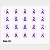 Lupus Pancreas Schildklier paarse lint bewustzijn Ronde Sticker (Vel)