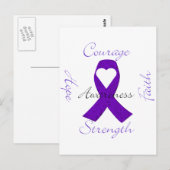 Lupus Pancreas Thyroïde paarse lint bewustzijn Briefkaart (Voorkant / Achterkant)