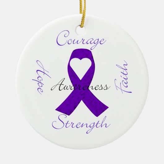 Lupus Pancreas Thyroïde paarse lint bewustzijn Keramisch Ornament (Voorkant)