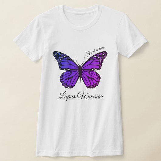 Lupus personaliseren -  Paarse vlinder ondersteune T-shirt (Laagn)