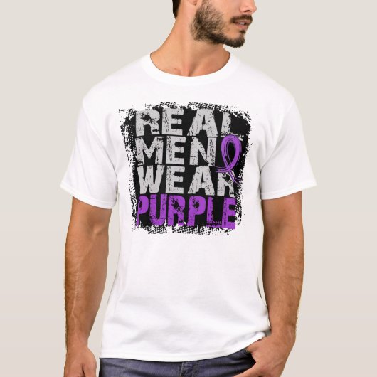 Lupus Real Mannen Draag Paars T-shirt (Voorkant)