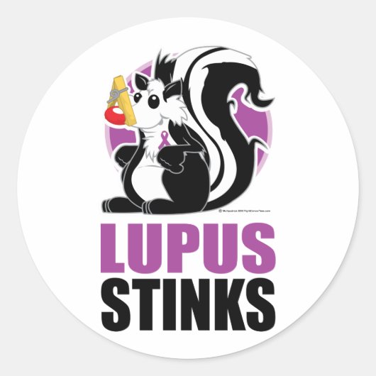 Lupus Stinks Ronde Sticker (Voorkant)