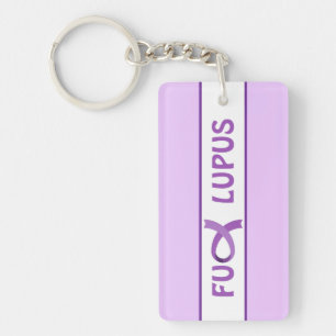 Lupus Support Paarse lint Sleutelhanger