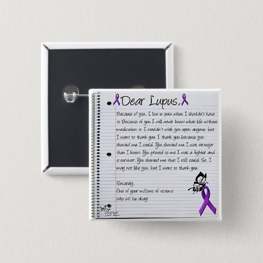 Lupus... Vierkante Button 5,1 Cm (Voorkant /achterkant)