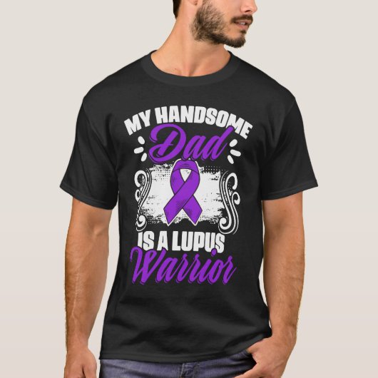 Lupus Warrior Dad  Lupus Purple Ribbon Lupus Aware T-shirt (Voorkant)