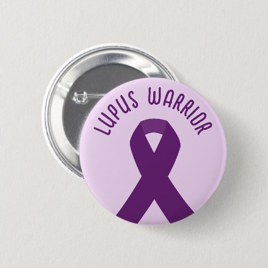 Lupus Warrior Lupus Awareness Paars Ribbon Ronde Button 5,7 Cm (Voorkant /achterkant)
