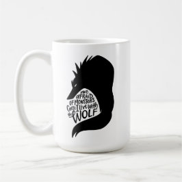 Lupus Warrior Mug – Hand-Lettered Wolf Quote Koffiemok