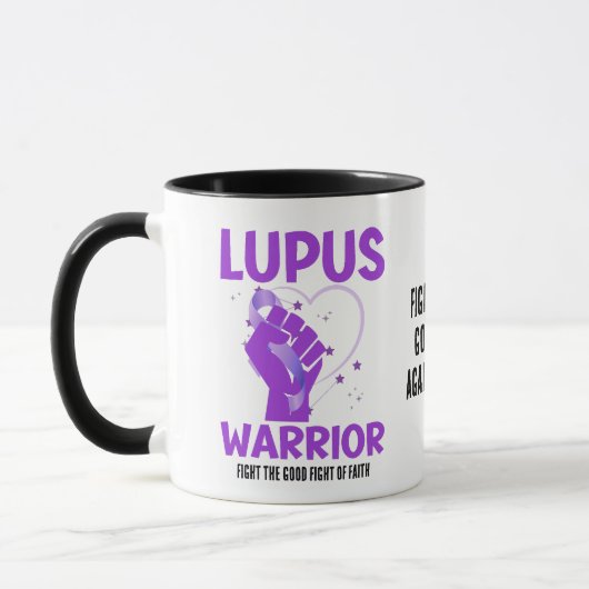 LUPUS WARRIOR Paarse Aangepaste Bewustmaking Mok (Links)