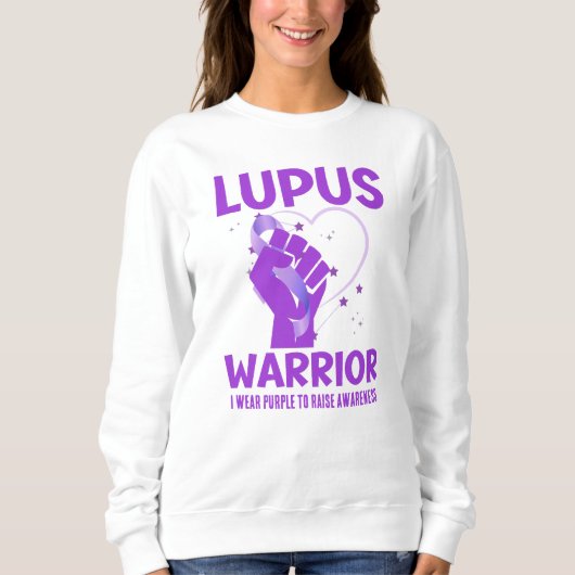 LUPUS WARRIOR Paarse Aangepaste Bewustmaking Trui (Voorkant)