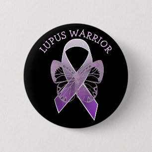 Lupus Warrior Paarse Awareness Ribbon Butto Ronde Button 5,7 Cm