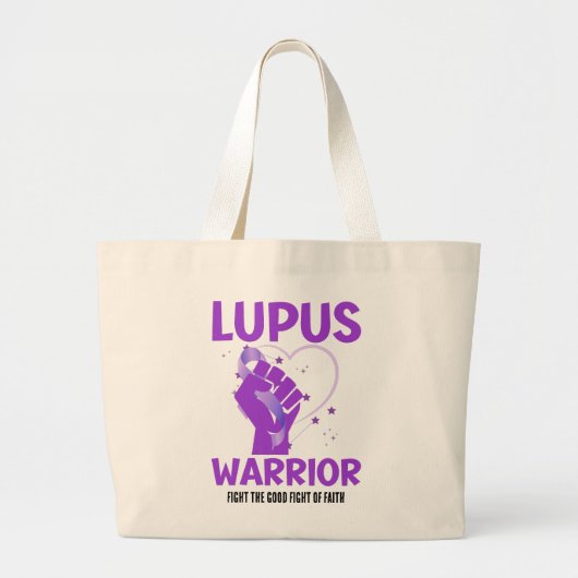 LUPUS WARRIOR Paarse bewustmaking maand Grote Tote Bag (Voorkant)