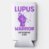 LUPUS WARRIOR Paarse bewustmaking maand Seltzer Blikjeskoeler (Achterkant)