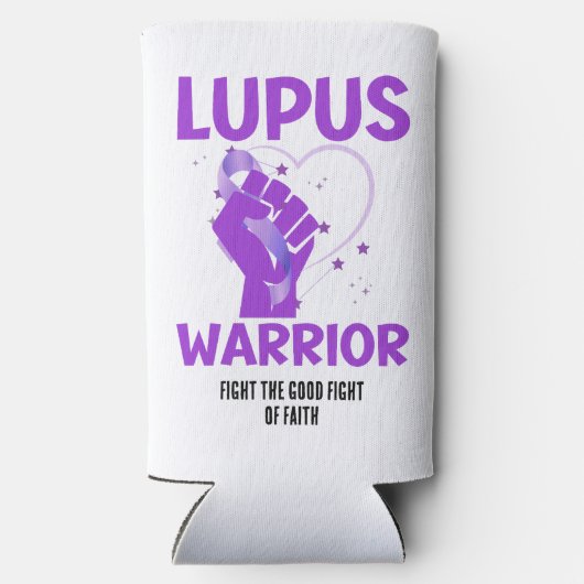 LUPUS WARRIOR Paarse bewustmaking maand Seltzer Blikjeskoeler (Achterkant)