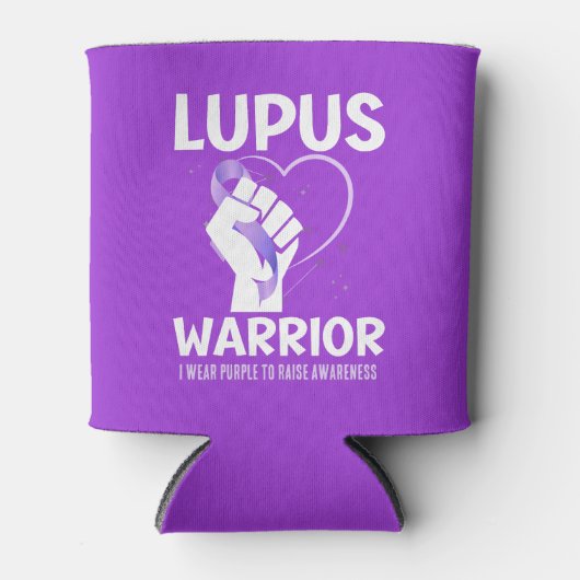 LUPUS WARRIOR Paarse lint bewustmaking Blikjeskoeler (Voorkant)