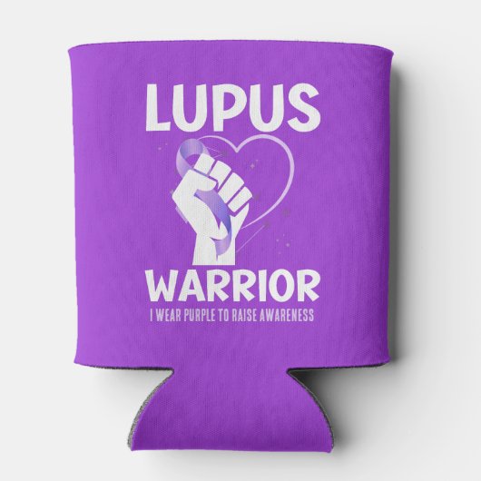 LUPUS WARRIOR Paarse lint bewustmaking Blikjeskoeler (Achterkant)