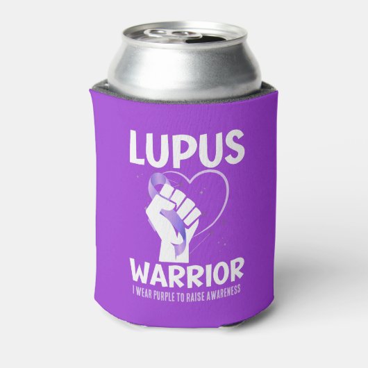 LUPUS WARRIOR Paarse lint bewustmaking Blikjeskoeler (Blikje Achterkant)