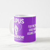 LUPUS WARRIOR Paarse lint bewustmaking Koffiemok (Voorkant links)