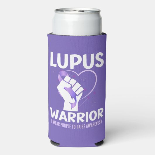 LUPUS WARRIOR Paarse lint bewustmaking Seltzer Blikjeskoeler (Seltzer Achterkant)