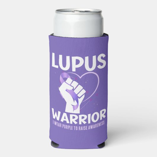LUPUS WARRIOR Paarse lint bewustmaking Seltzer Blikjeskoeler (Seltzer Voorkant)