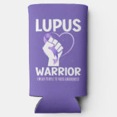 LUPUS WARRIOR Paarse lint bewustmaking Seltzer Blikjeskoeler (Achterkant)