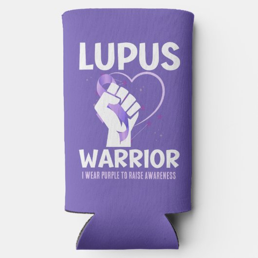 LUPUS WARRIOR Paarse lint bewustmaking Seltzer Blikjeskoeler (Achterkant)