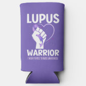 LUPUS WARRIOR Paarse lint bewustmaking Seltzer Blikjeskoeler (Voorkant)