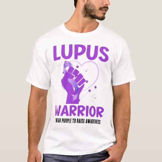 LUPUS WARRIOR Paarse lint bewustmaking T-shirt (Voorkant)