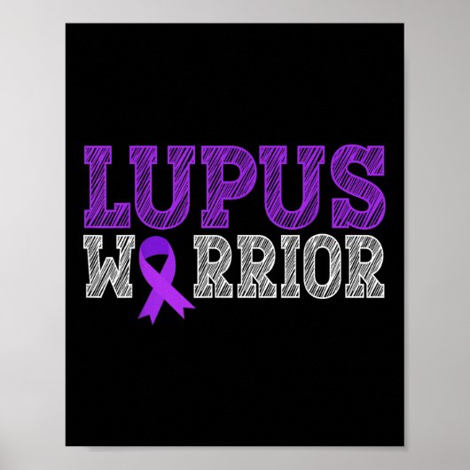 Lupus Warrior Paarse Ribbon Lupus Awareness Month Poster (Voorkant)