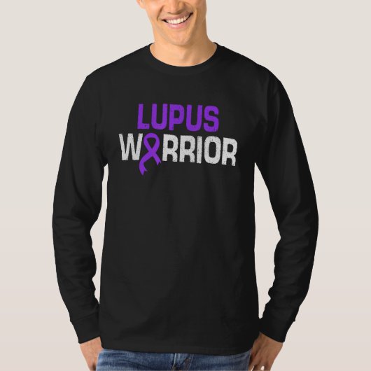 Lupus Warrior Purple Autoimmune Awareness Ribbon T-shirt (Voorkant)