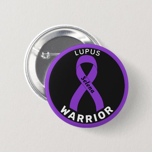 Lupus Warrior Ribbon Black Button (Voorkant /achterkant)