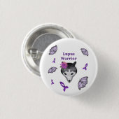 Lupus Warrior Wolf Paarse lintvlinder Ronde Button 3,2 Cm (Voorkant /achterkant)