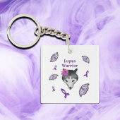 Lupus Warrior Wolf Paarse lintvlinder Sleutelhanger