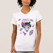 Lupus Warrior Wolf Paarse lintvlinder T-shirt (Voorkant)