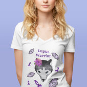 Lupus Warrior Wolf Paarse lintvlinder T-shirt