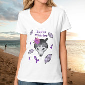 Lupus Warrior Wolf Paarse lintvlinder T-shirt