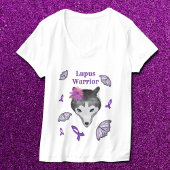 Lupus Warrior Wolf Paarse lintvlinder T-shirt