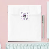 Lupus Warrior Wolf Paarse lintvlinder Vierkante Sticker