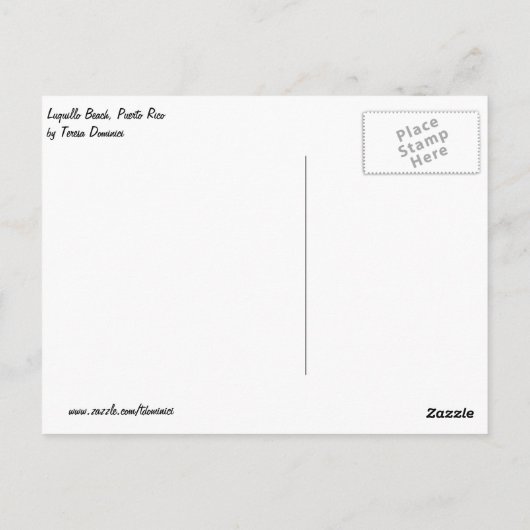 Luquillo Beach, briefkaart (Achterkant)