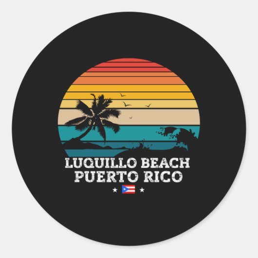 LUQUILLO STRAND PUERTO RICO RONDE STICKER (Voorkant)
