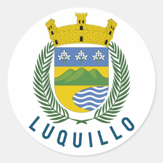 Luquillo wapen - Puerto Rico Ronde Sticker (Voorkant)