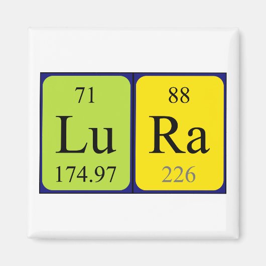 Lura periodiek table name magnet (Voorkant)