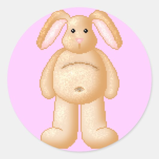Lura's Critter Plump Bunny Ronde Sticker (Voorkant)