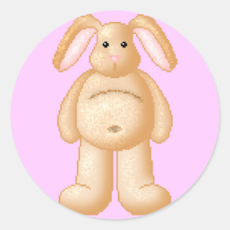 Lura's Critter Plump Bunny Ronde Sticker