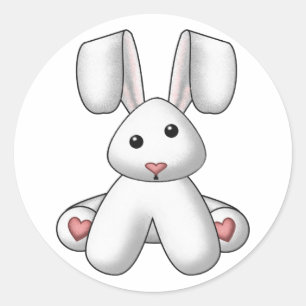 Lura's gevulde konijn 2 ronde sticker