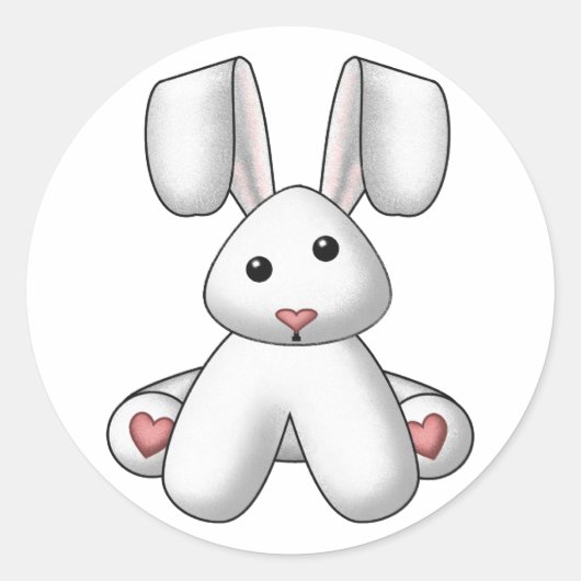 Lura's gevulde konijn 2 ronde sticker (Voorkant)